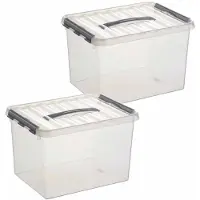 Sunware 2x Kunststof opbergbak 22 liter 40 cm - Opbergbox
