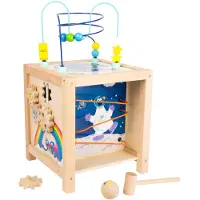 Small Foot Houten vormenstoof - Motoriekkubus Sesamstraat 27 X 27 Cm - - Sesamstraat speelgoed