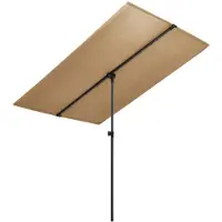 vidaXL Parasol met aluminium paal 2x1,5 m taupe
