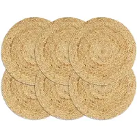 vidaXL Placemats 6 st rond 38 cm jute natuurlijk