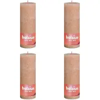 Bolsius Stompkaarsen Shine 4 st rustiek 190x68 mm mistroze