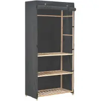 vidaXL 3-delige kledingkast, grijs, 79 x 40 x 170 cm, stof