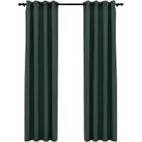 vidaXL Gordijnen linnen-look verduisterend ogen 2 st 140x225 cm groen