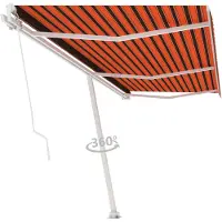 vidaXL Luifel vrijstaand handmatig uittrekbaar 600x300 cm oranje bruin