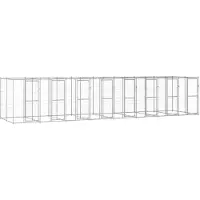 vidaXL Hondenkennel 19,36 m² gegalvaniseerd staal