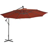 vidaXL Zweefparasol met LED-verlichting 350 cm terracottakleurig