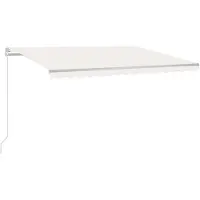 vidaXL Luifel handmatig uittrekbaar 450x350 cm crèmekleurig