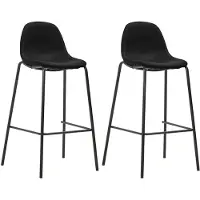 vidaXL Barstoelen 2 st stof zwart
