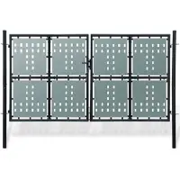 vidaXL Zwarte enkele deur schuttingpoort 300x150 cm