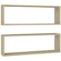 vidaXL Wandschappen kubus 2 st 80x15x26,5 cm bewerkt hout sonoma eiken