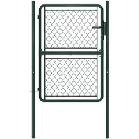 vidaXL Tuinpoort staal 100x125 cm groen