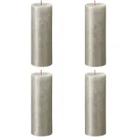 Bolsius Stompkaarsen Shimmer 4 st rustiek 190x68 mm champagnekleurig