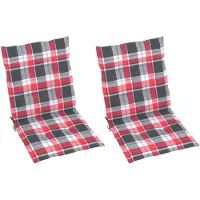 vidaXL Tuinstoelkussens 2 st 100x50x3 cm oxford stof ruitpatroon rood