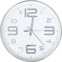 vidaXL Wandklok 30 cm zilverkleurig