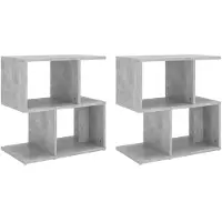 vidaXL Nachtkastjes 2 st 50x30x51,5 cm bewerkt hout betongrijs