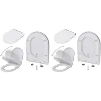 vidaXL Toiletzittingen met zachte sluiting, 2 stuks, kunststof, wit