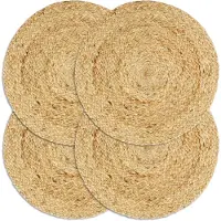 vidaXL Placemats 4 st rond 38 cm jute natuurlijk