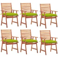vidaXL Tuinstoelen 6 st met kussens massief acaciahout