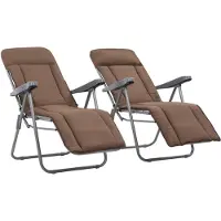 vidaXL Klapstoelen met kussen, 2 stuks, bruin