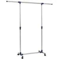 vidaXL Kledingrek verstelbaar 165x44x150 cm roestvrij staal zilver