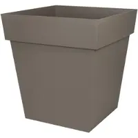 Eda Pot De Fleur Carré Toscane - 39 X 39 X H 39 Cm - 38 L - Taupe
