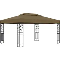 vidaXL Prieel met dubbel dak 180 g/m² 3x4 m taupe