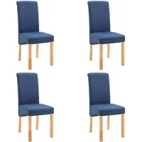 vidaXL Eetkamerstoelen 4 st stof blauw