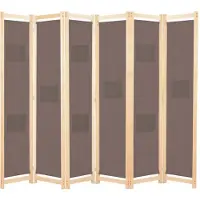 vidaXL Kamerscherm met 6 panelen 240x170x4 cm stof bruin