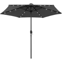 vidaXL Parasol met LED-verlichting en aluminium paal 270 cm antraciet