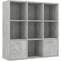 vidaXL Boekenkast 98x30x98 cm bewerkt hout betongrijs