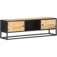 vidaXL Tv-meubel met bewerkte deur 130x30x40 cm ruw mangohout