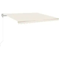 vidaXL Luifel automatisch uittrekbaar 450x300 cm crèmekleurig