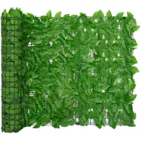 vidaXL Balkonscherm met groene bladeren 500x100 cm
