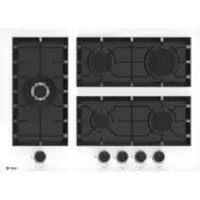 Wiggo WH-G735GR(W) - Inbouw gaskookplaat met Wok - 70cm - Wit Glas