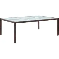 vidaXL Tuintafel 200x150x74 cm poly rattan bruin