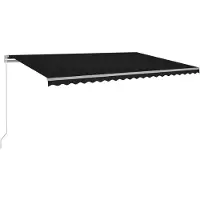 vidaXL Luifel handmatig uittrekbaar met LED 500x300 cm antracietkleur