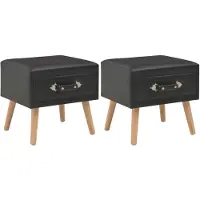 vidaXL Nachtkastjes 2 st 40x35x40 cm kunstleer zwart