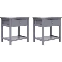 vidaXL Nachtkastje 2 st 40x29x42 cm paulowniahout grijs