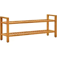 vidaXL Schoenenrek met 2 schappen 100x27x40 cm massief eikenhout