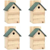 vidaXL vogelhuisjes set van 4 - vurenhout, 23 x 19 x 33 cm
