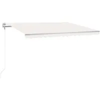 vidaXL Luifel automatisch met LED en windsensor 400x300 cm crèmekleur