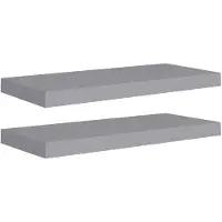 vidaXL Wandschappen zwevend 2 st 60x23,5x3,8 cm MDF grijs