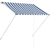 vidaXL Luifel uittrekbaar 150x150 cm blauw en wit