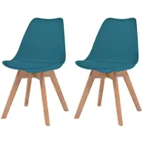 vidaXL Eetkamerstoelen 2 st kunststof turquoise