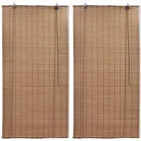 vidaXL Rolgordijnen 2 st 100x160 cm bamboe bruin