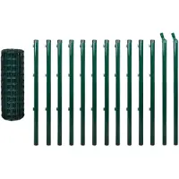 vidaXL Euro hek 25x1,5 m staal groen