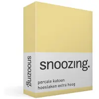 Snoozing - Hoeslaken - Percale Katoen - Extra Hoog - 150x200 - Geel