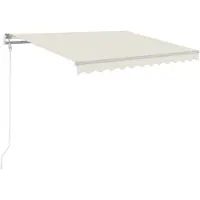 vidaXL Luifel handmatig uittrekbaar 350x250 cm crèmekleurig