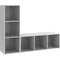 vidaXL Tv-meubelen 2 st 107x35x37 cm bewerkt hout betongrijs