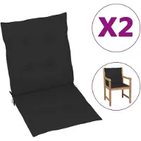 vidaXL Tuinstoel kussens 2 st Zwart 100 x 50 x 3 cm